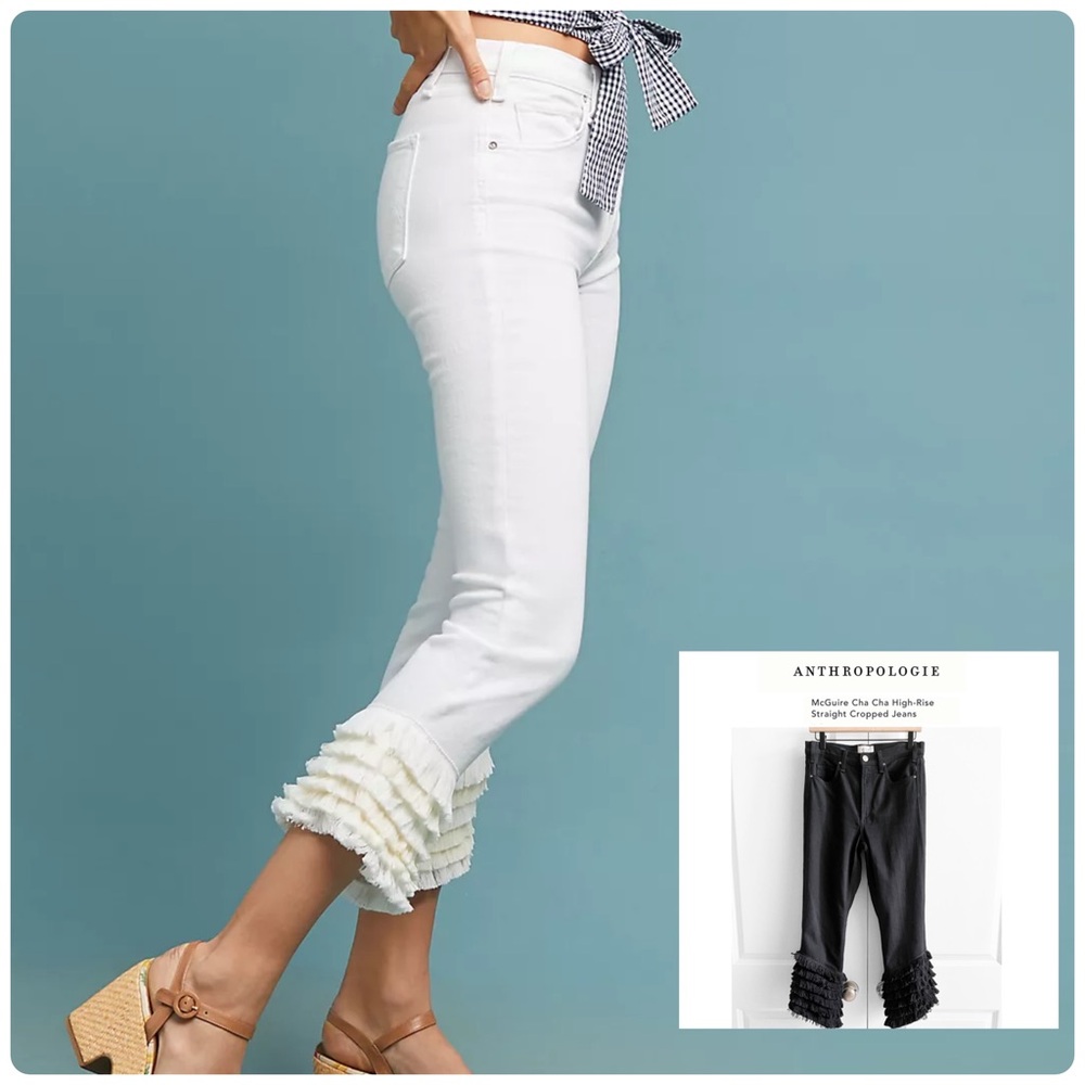 Anthropologie MCGUIRE BLACK Cha Cha Denim Cropped Jean